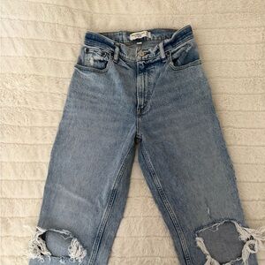 Abercrombie & Fitch Light Blue Distressed Boyfriend Jeans
